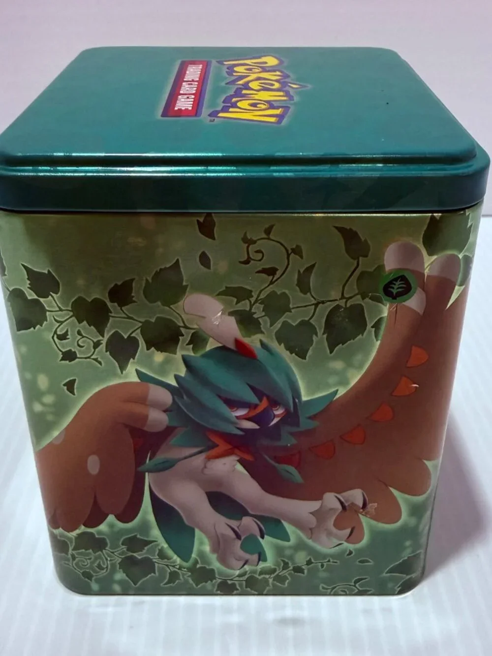 **Empty** Pokémon TCG Meganium Tin Storage Case, 80-Card Capacity